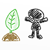 植物/育てる/葉っぱ - キャラクター｜人物｜フリーイラスト