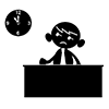 I'm working overtime / I want to go home-Character | Person | Free illustration