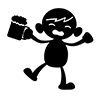 I'm drinking now / Let's drink together --Character ｜ People ｜ Free illustrations