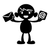 Thank you for your email / Please contact me --Character ｜ Person ｜ Free illustration