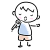 Sing / Let's go to karaoke --Character ｜ Person ｜ Free illustration